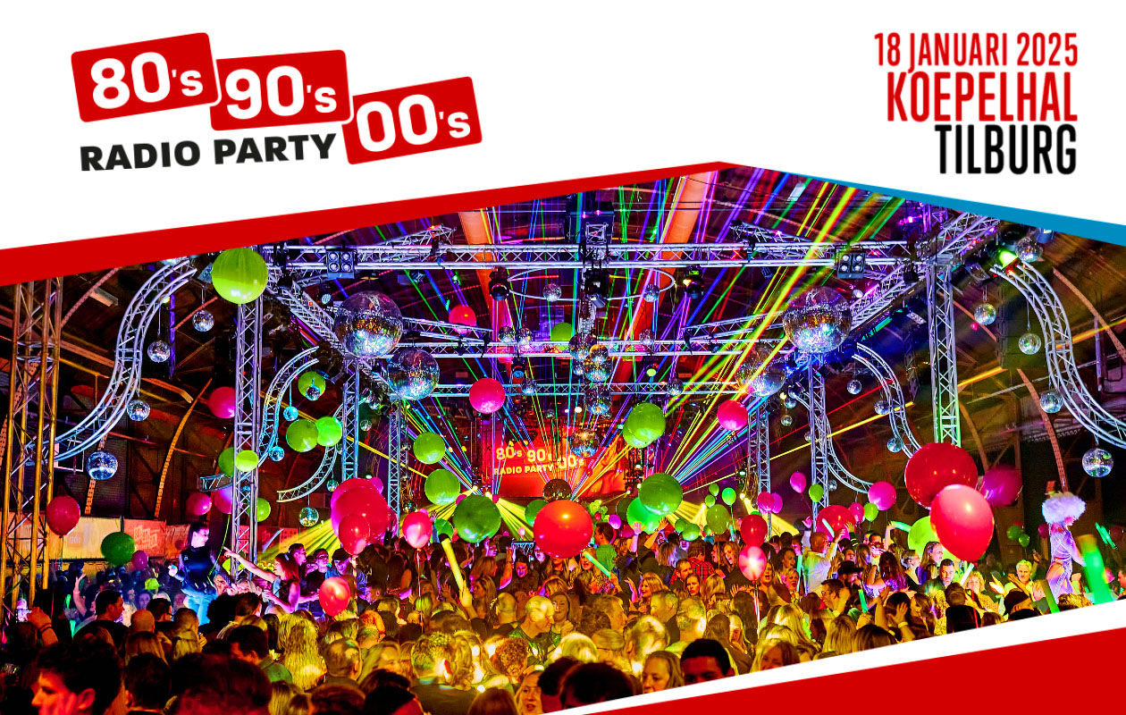 Ticket 80's 90's & 00's Radio Party in Tilburg (2p.)