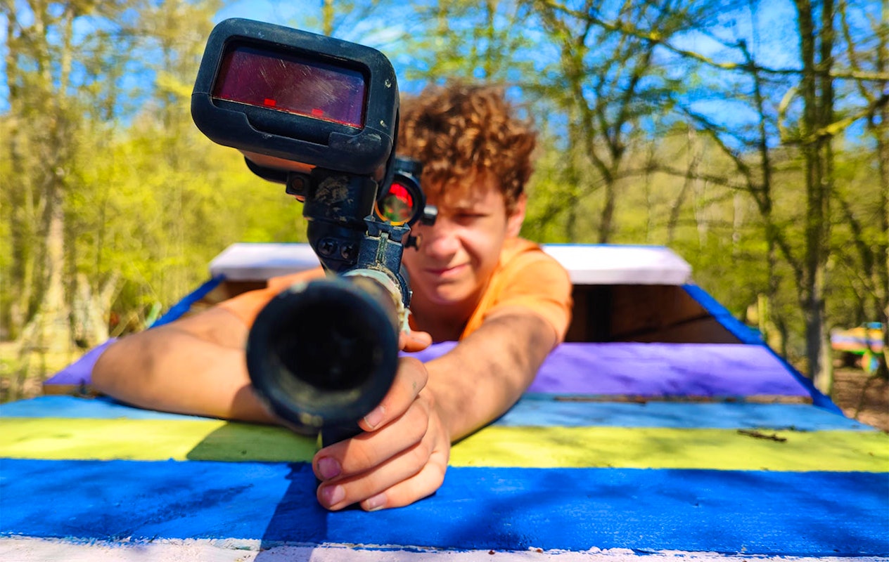 Laser Paintball op een kasteeldomein in België (10p.)