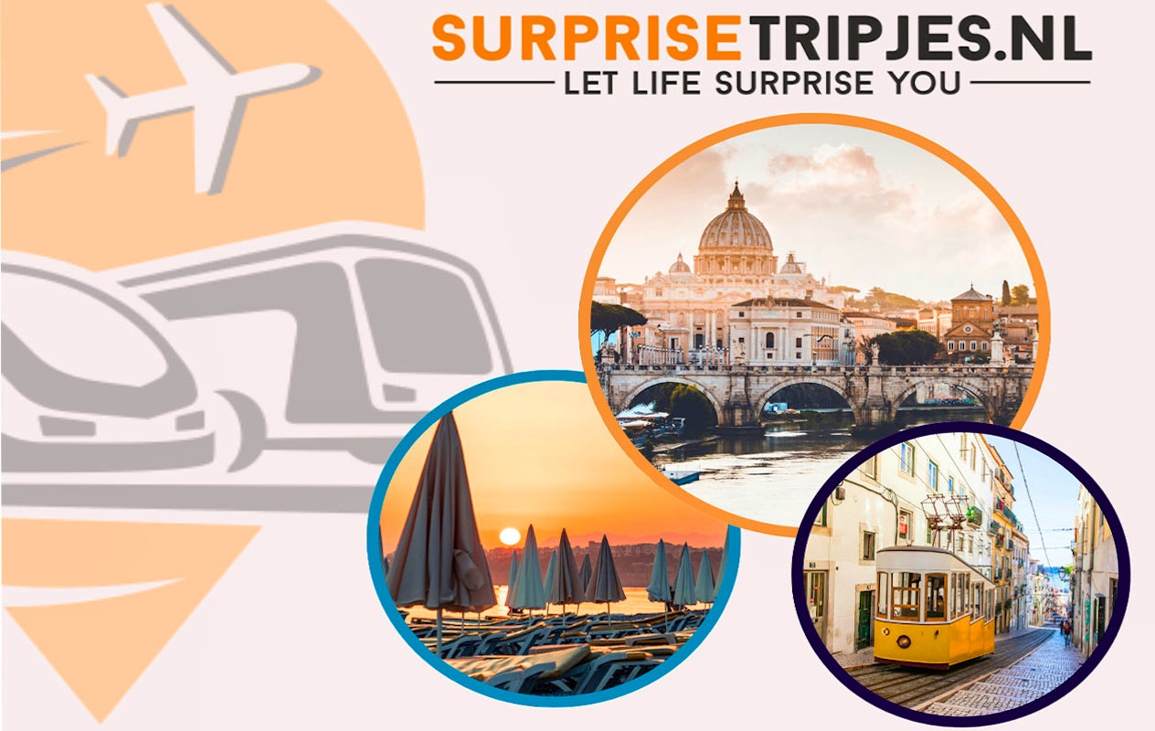 €75 korting op de 100% Surprisetrip met een bestemming binnen Europa