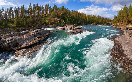 wilde rivier en natuur