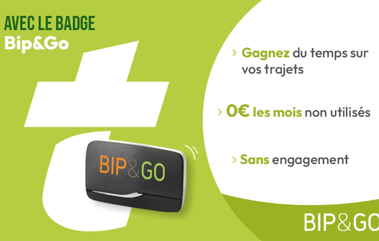 Bip&Go-tolbadge met 6 maanden abonnement
