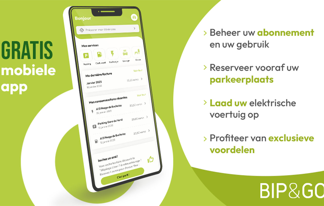 Bip&Go-tolbadge met 6 maanden abonnement