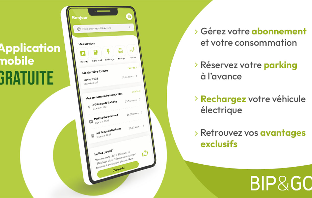 Bip&Go-tolbadge met 6 maanden abonnement