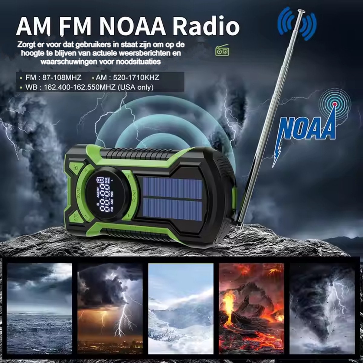 Dutch Wanted noodradio solar powerbank