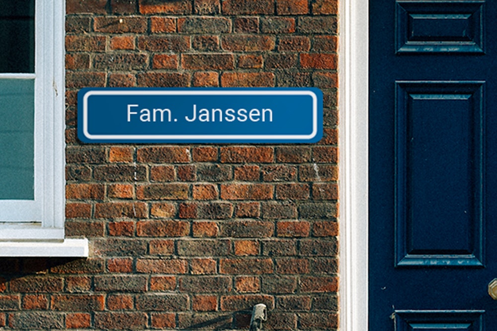 Straatnaambordje met eigen ontwerp (34 x 15 cm)