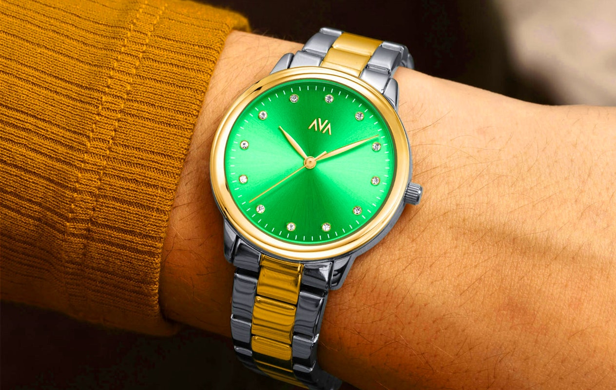 Luxury Watches Ava Horloge Dames AVA Fríge Rosaguld•Svart