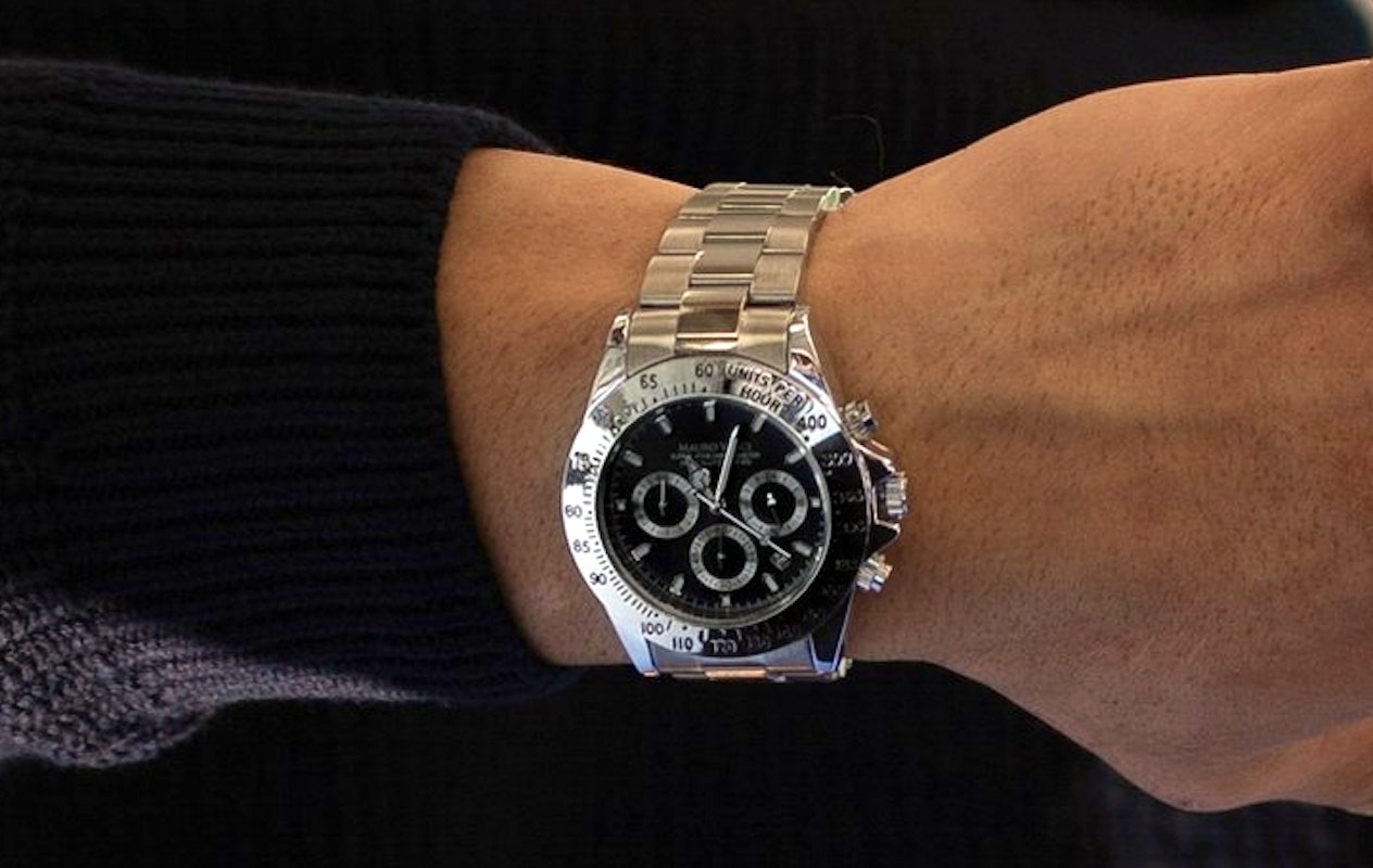 Horloge heren staal met zwarte wijzerplaat Mauro vinci Bepaal