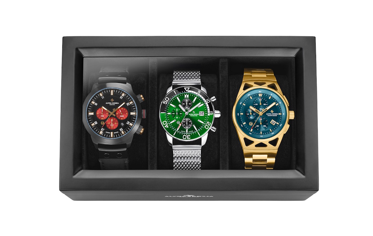 The Three limited collection box Alpha Sierra horloges