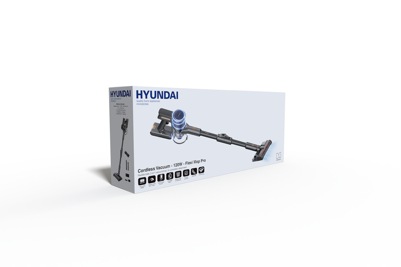 Steelstofzuiger - 120W - Met dweilmodule en knikstang