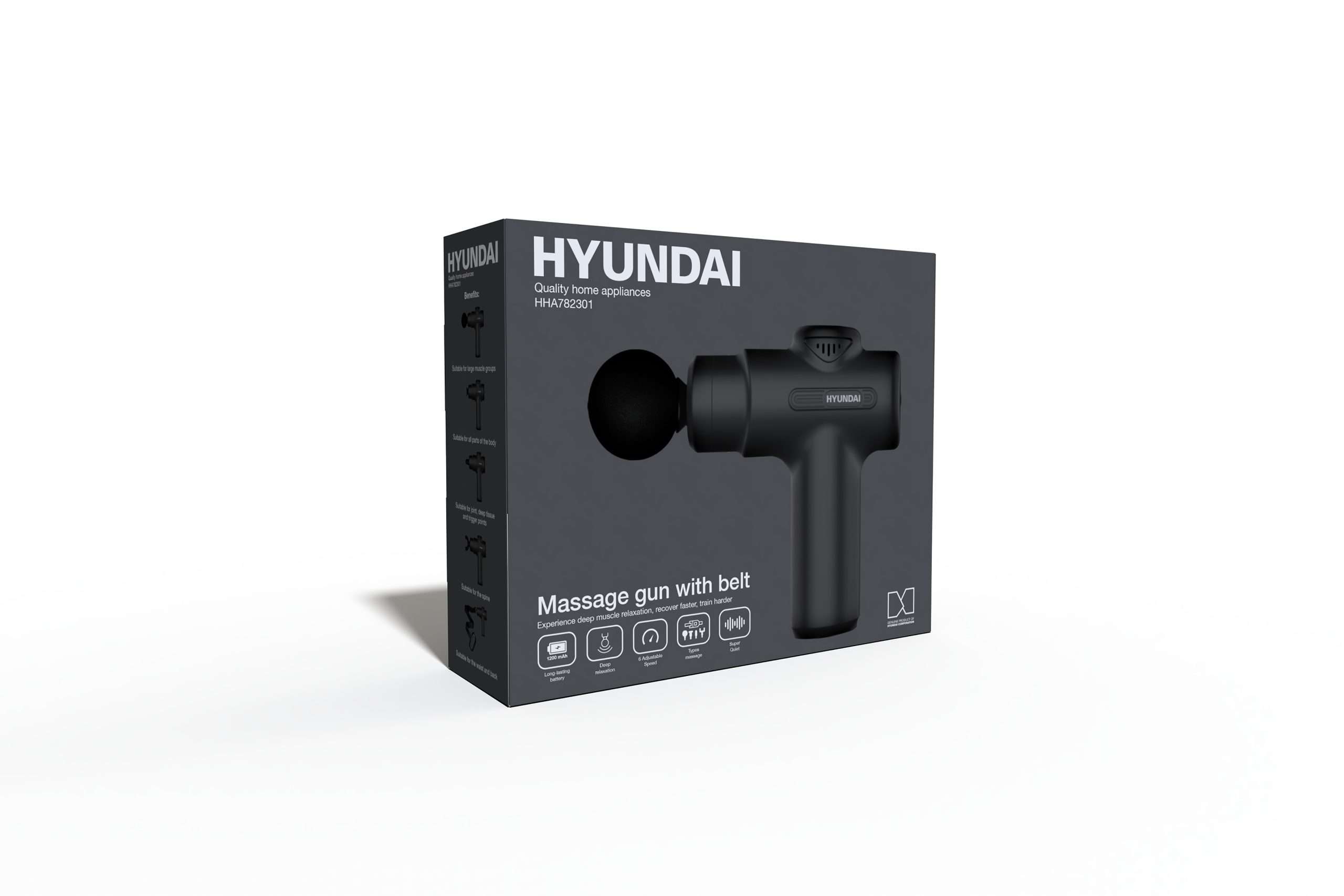 Hyundai Electronics massage apparaat met 4 opzetstukken en massageband