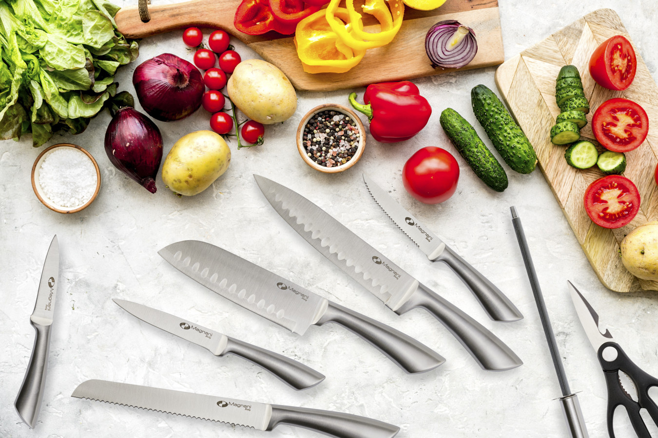 Messenset 8-delig RVS met schaar