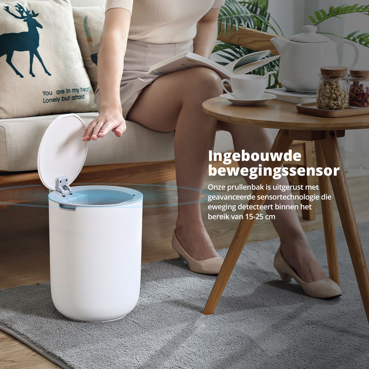 Prullenbak met bewegingssensor van FlinQ 8 L 