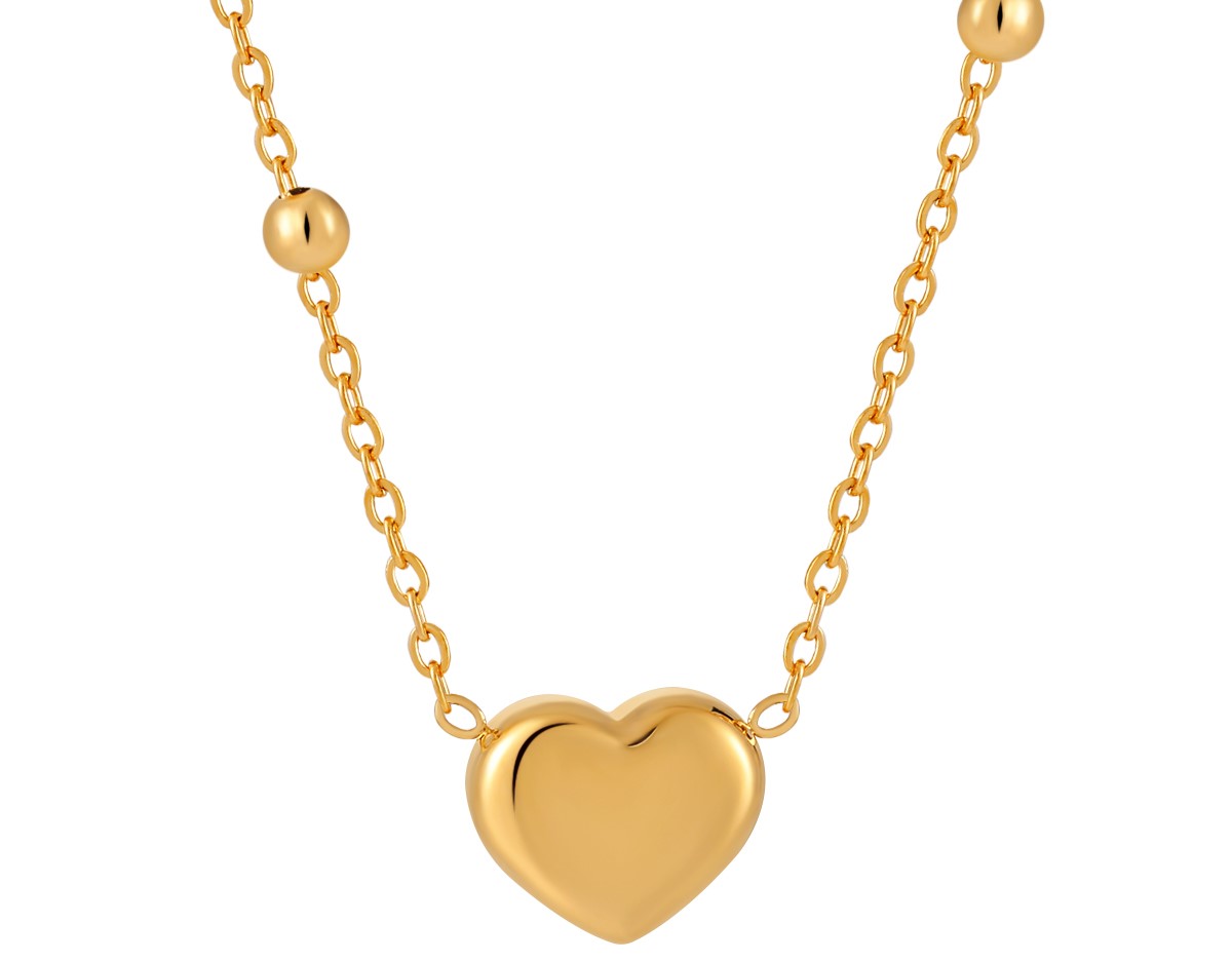 Goudkleurige ketting met schattige hartjes hanger