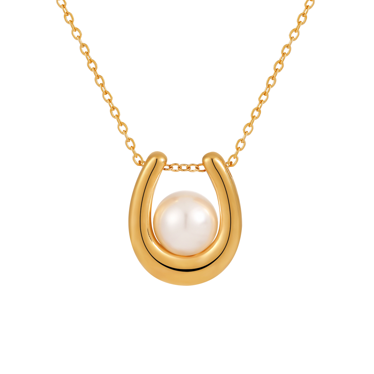 Ketting met goudkleurige glasparel