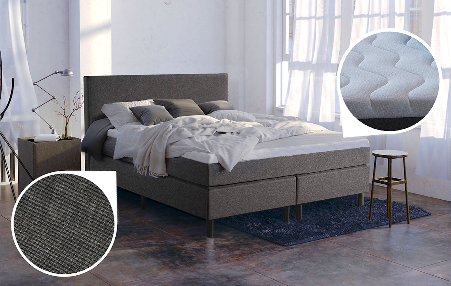 2-persoonsboxspring 180x200 met topper