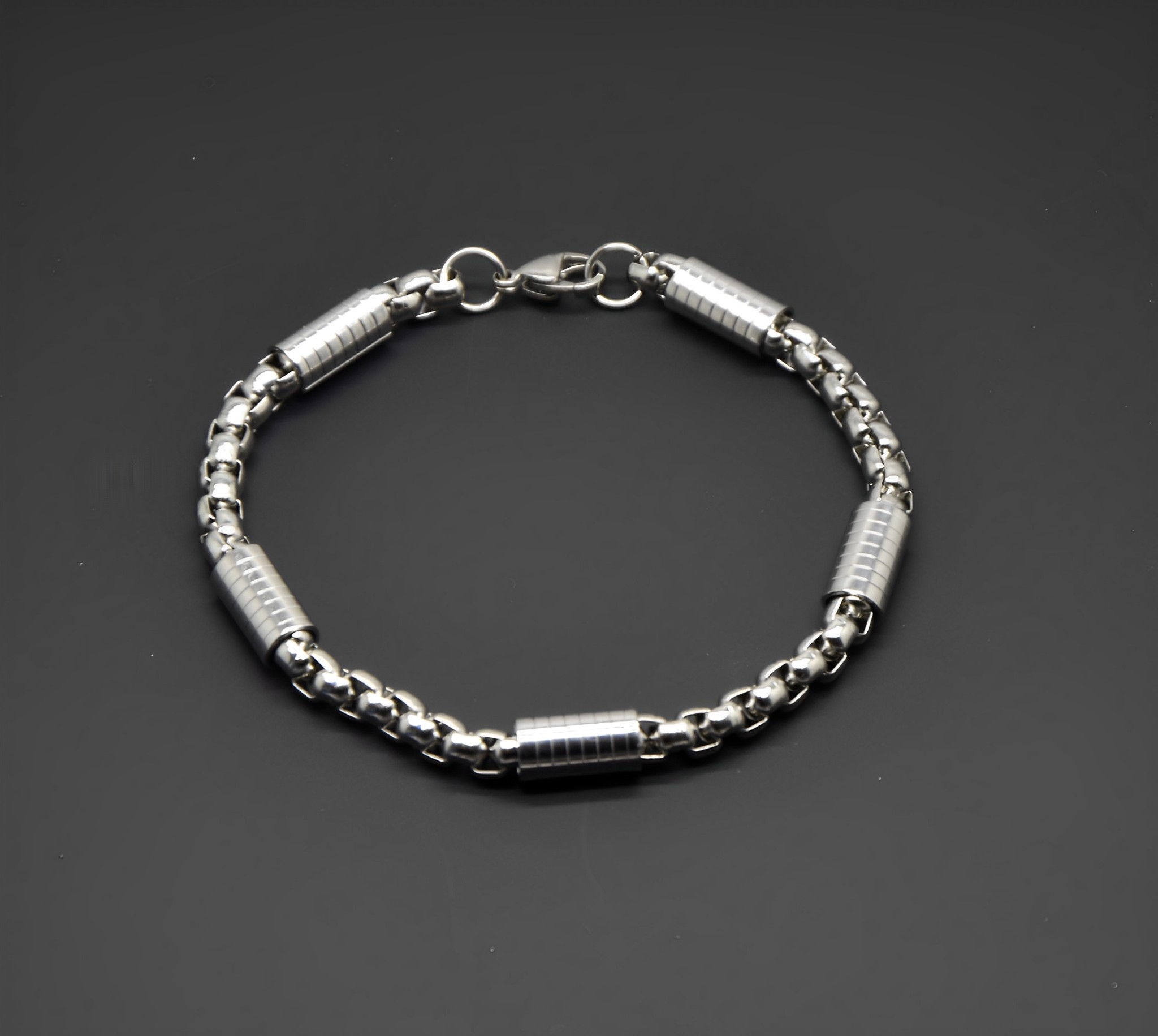 Stalen schakelarmband heren gepolijst