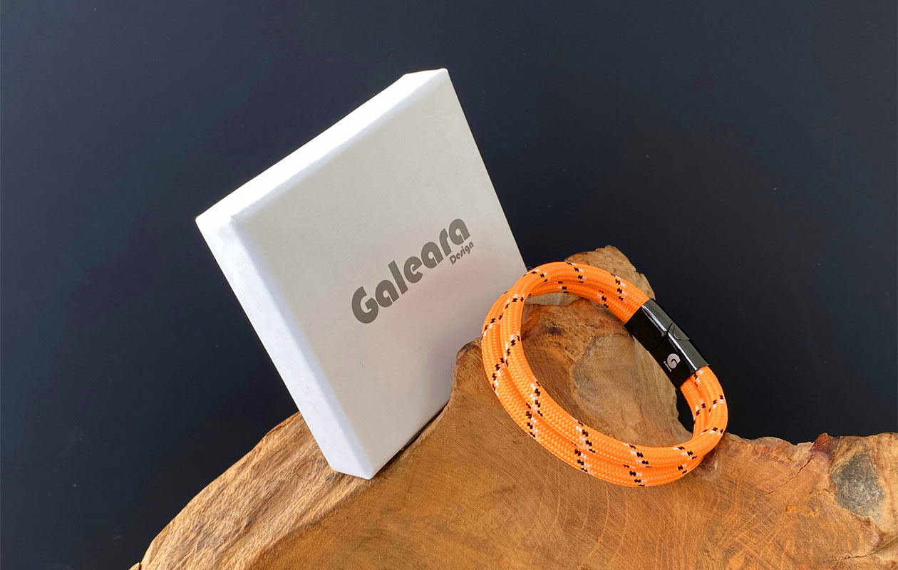 Touw armband oranje S