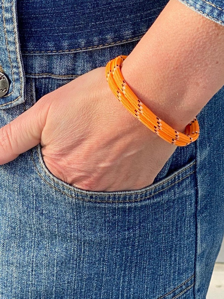 Touw armband oranje S
