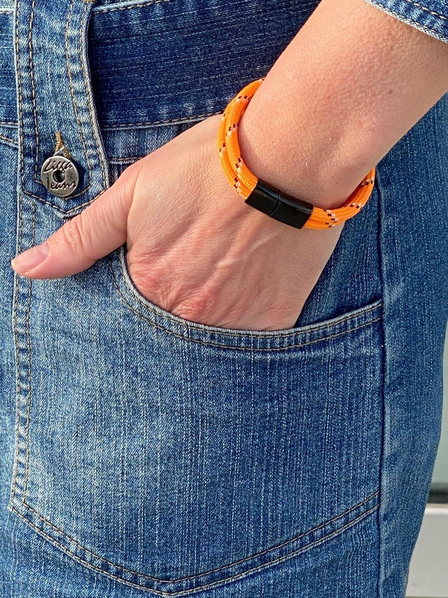 Touw armband oranje S