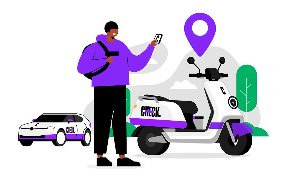 6x 10 minuten rijden op elektrische deelscooter van Check