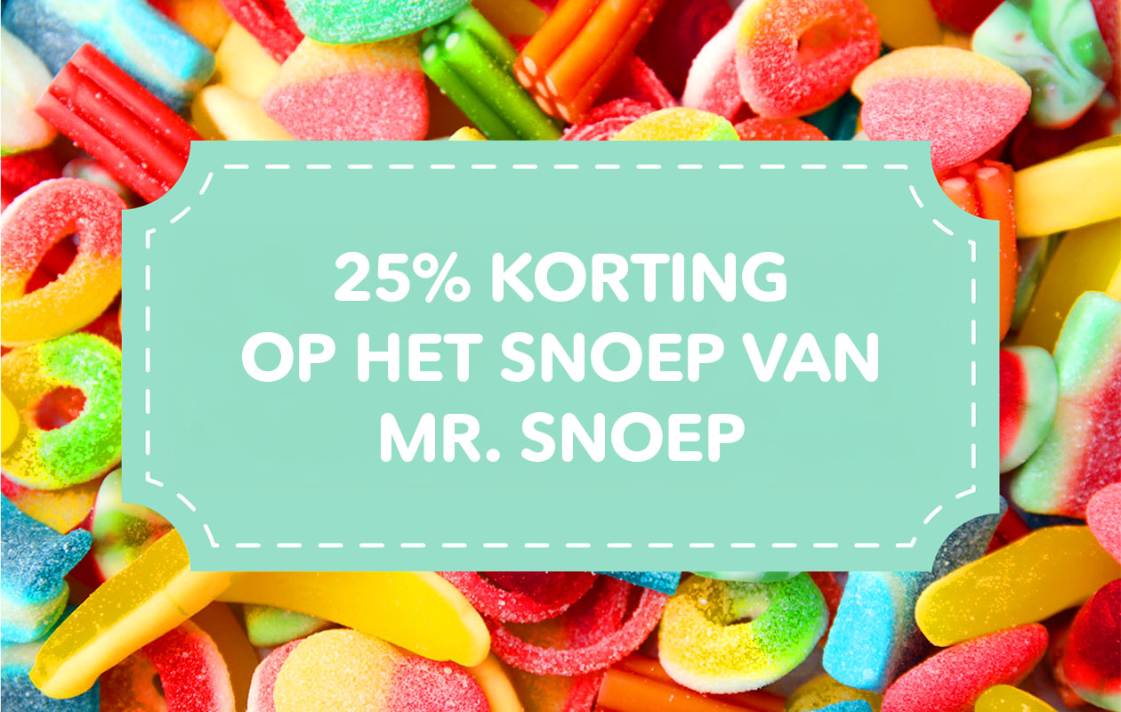 25% korting op snoep van Mr. Snoep.nl