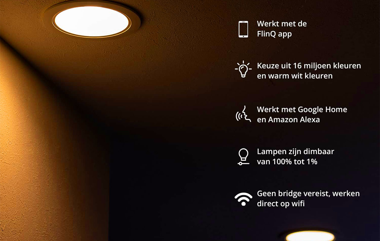 FlinQ Smart Indoor GU10 Spots 2-pack