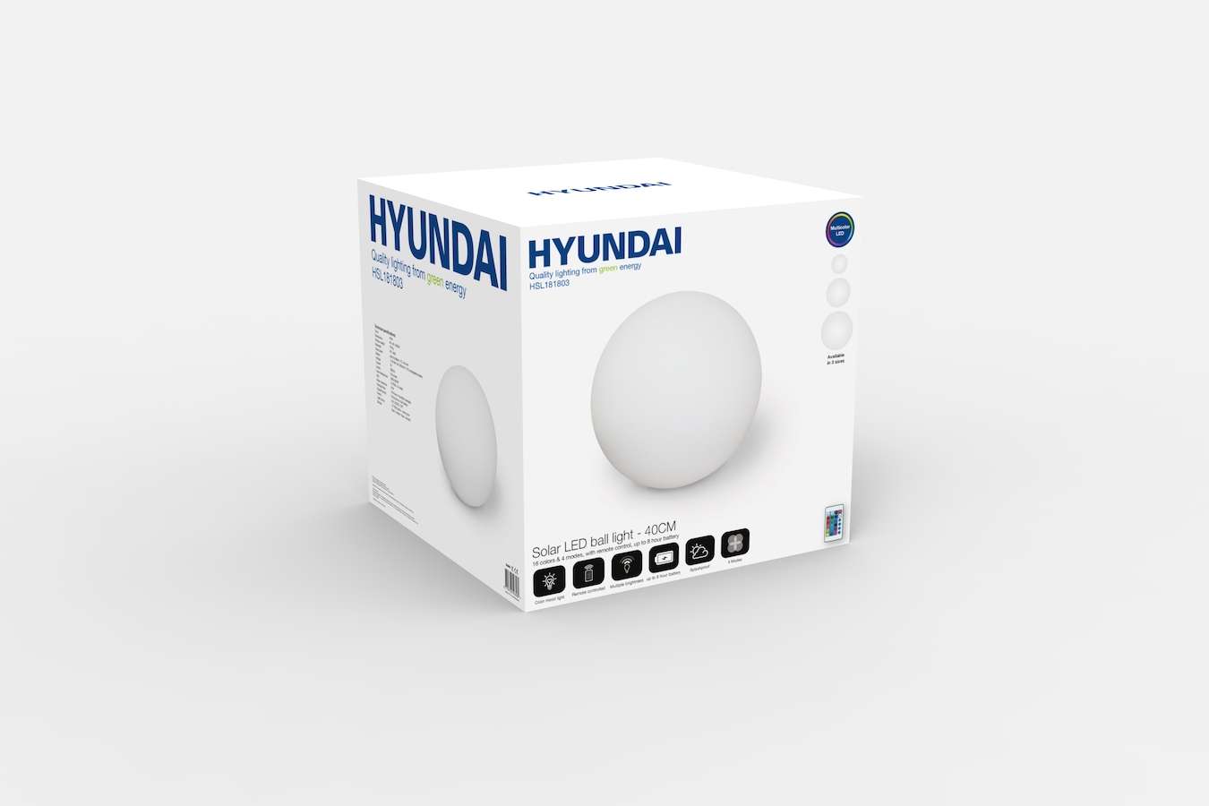 Hyundai Lighting - LED lichtbol met RGB op zonne-energie - 40 cm