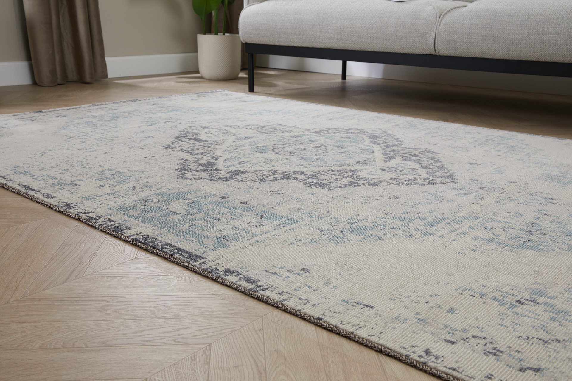 Lifa Living aqua vintage vloerkleed 80x150