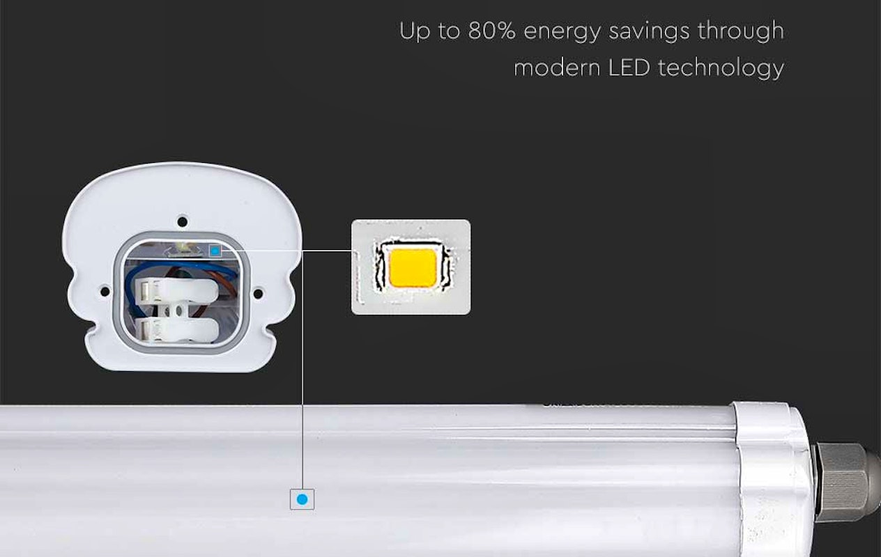 V-TAC VT-6076 Réglettes LED - Série G - IP65 - 18 Watts - 2160 Lumens -