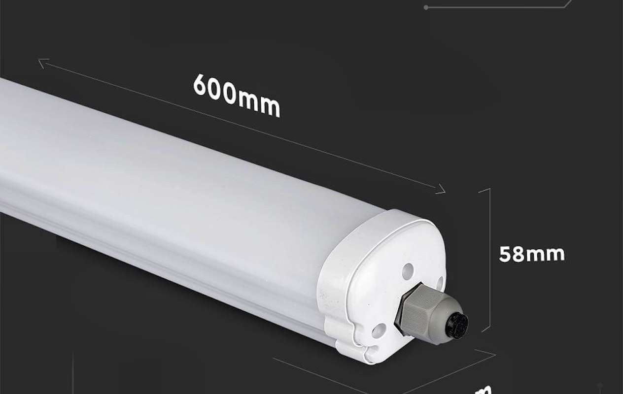 V-TAC VT-6076 Réglettes LED - Série G - IP65 - 18 Watts - 2160 Lumens -